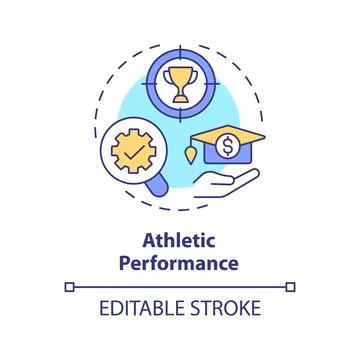 2D customizable athletic performance line icon concept Stock Illustration