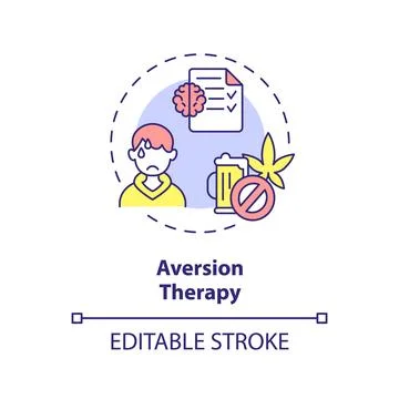 2D customizable aversion therapy line icon concept Illustration