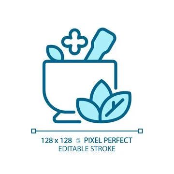 2D customizable ayurveda linear icon Stock Illustration