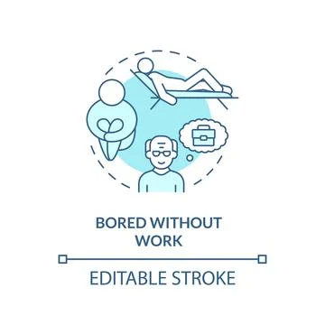 2D customizable bored without work blue icon concept Stock Illustration