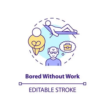 2D customizable bored without work line icon concept Stock Illustration