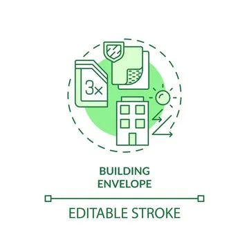 2D customizable building envelope line icon concept Ilustración de archivo
