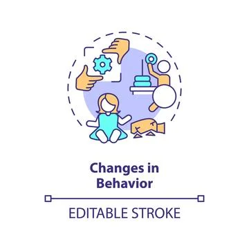 2D customizable changes in behavior line icon concept イラスト素材