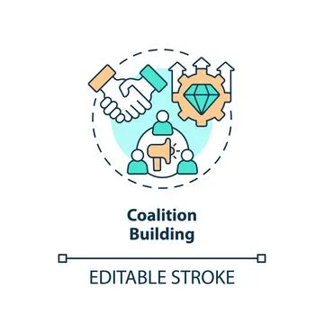 2D customizable coalition building icon concept Ilustración de archivo