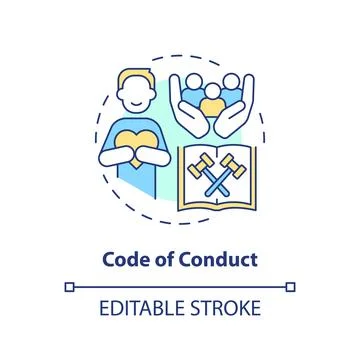 2D customizable code of conduct icon concept Stock Illustration