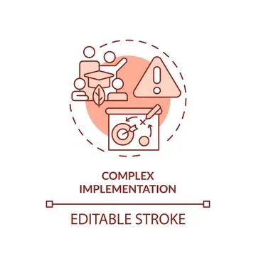 2D customizable complex implementation line icon concept Stock Illustration