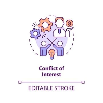 2D customizable conflict of interest icon concept Stock Illustration