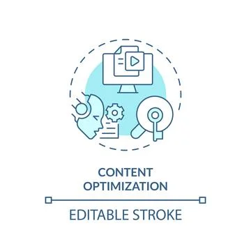 2D customizable content optimization line icon concept Illustrazione stock