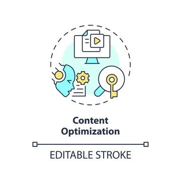 2D customizable content optimization line icon concept Illustrazione stock