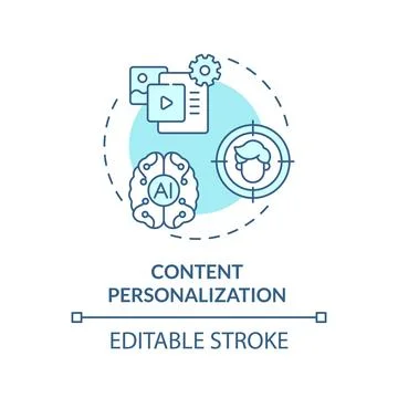 2D customizable content personalization line icon concept Stock Illustration