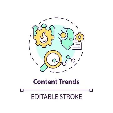 2D customizable content trends line icon concept Stock Illustration