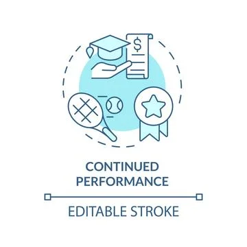 2D customizable continued performance line icon concept Stock Illustration