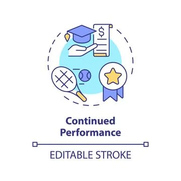 2D customizable continued performance line icon concept Stock Illustration