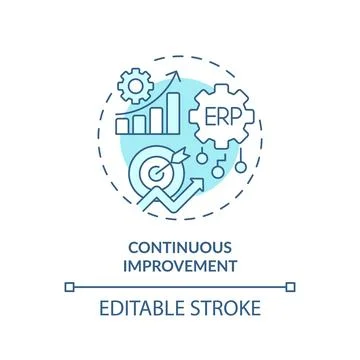 2D customizable continuous improvement blue icon concept Stock Illustration