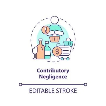 2D customizable contributory negligence line icon concept Stock Illustration