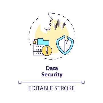 2D customizable data security line icon concept Stock Illustration