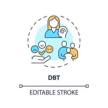 2D customizable DBT line icon concept Stock Illustration