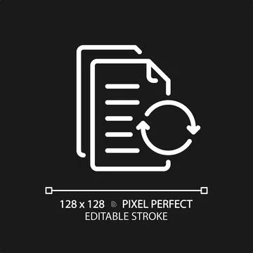 2D customizable document thin linear white icon Illustrazione stock