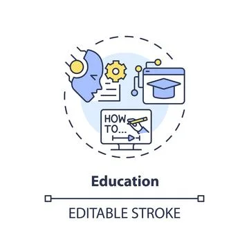 2D customizable education line icon concept Stock Illustration