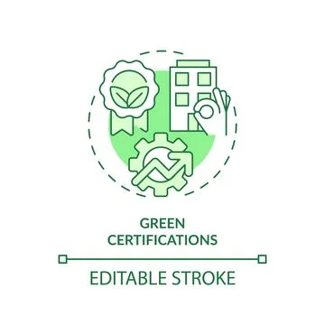 2D customizable green certifications line icon concept Ilustración de archivo