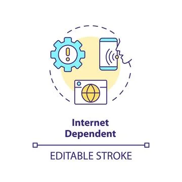 2D customizable internet dependent line icon concept Stock Illustration