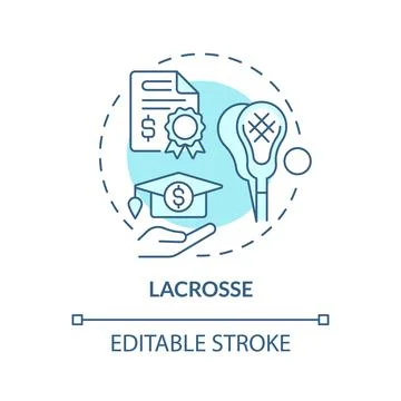 2D customizable lacrosse line icon concept Stock-Illustration