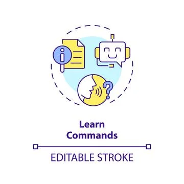 2D customizable learn commands line icon concept Stock Illustration