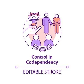 2D customizable line icon control in dependency concept Stock Illustration