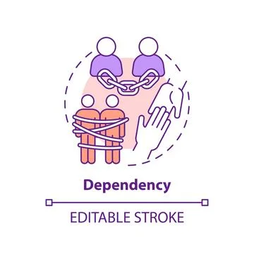 2D customizable line icon dependency concept Stock Illustration