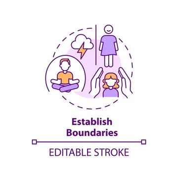 2D customizable line icon establish boundaries concept Stock-Illustration