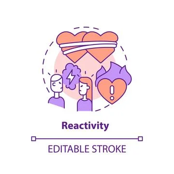 2D customizable line icon reactivity concept Ilustración de archivo