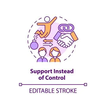 2D customizable line icon support instead of control concept Stock Illustration