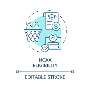 2D customizable NCAA eligibility line icon concept Stock Illustration
