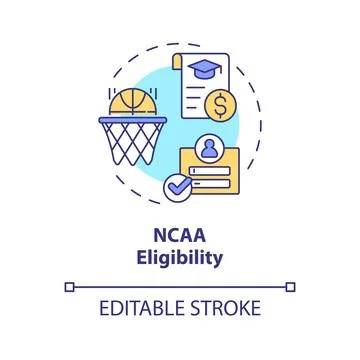 2D customizable NCAA eligibility line icon concept Stock Illustration