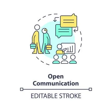 2D customizable open communication line icon concept Stock Illustration