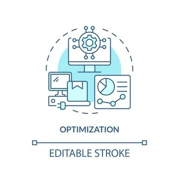 2D customizable optimization blue icon concept 스톡 일러스트