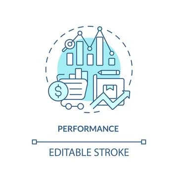 2D customizable performance blue icon concept Stock Illustration