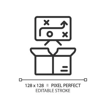 2D customizable performance method linear icon Stock Illustration