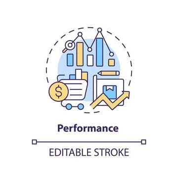 2D customizable performance thin linear icon concept Stock Illustration