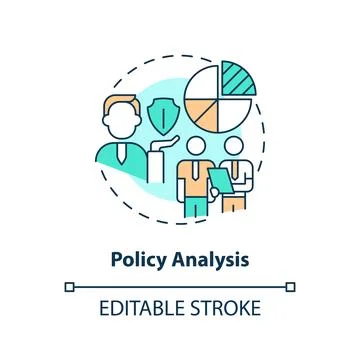 2D customizable policy analysis icon concept Stock Illustration