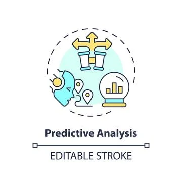 2D customizable predictive analysis line icon concept イラスト素材