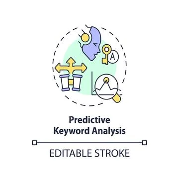 2D customizable predictive keyword analysis icon concept イラスト素材