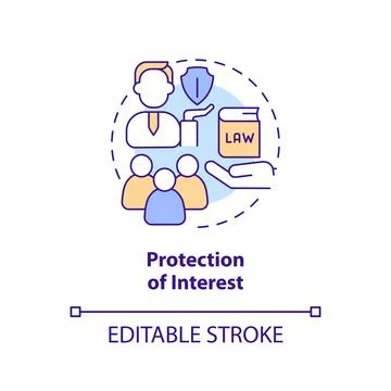 2D customizable protection of interest icon concept Stock Illustration