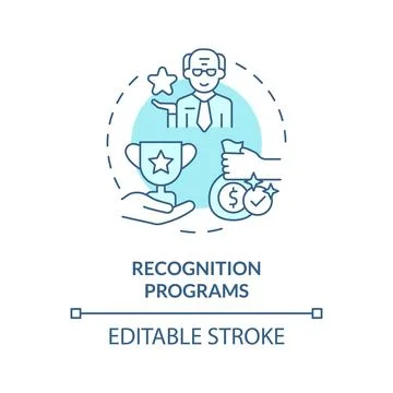 2D customizable recognition programs blue icon concept Stock Illustration