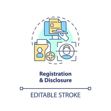 2D customizable registration and disclosure icon concept Stock-Illustration