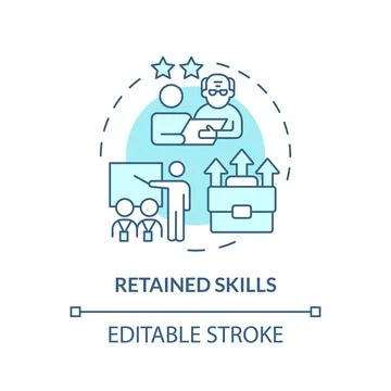 2D customizable retained skills blue icon concept Stock Illustration