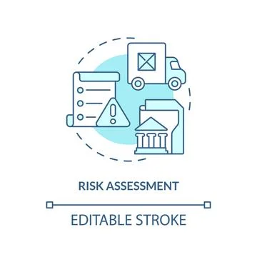 2D customizable risk assessment blue icon concept Illustrazione stock