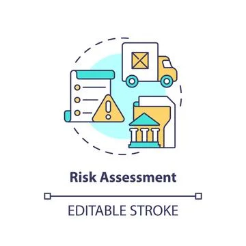 2D customizable risk assessment thin linear icon concept Ilustração Stock