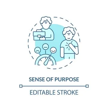 2D customizable sense of purpose blue icon concept Stock Illustration