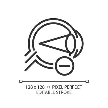 2D customizable simple thin linear black myopia icon Stock Illustration
